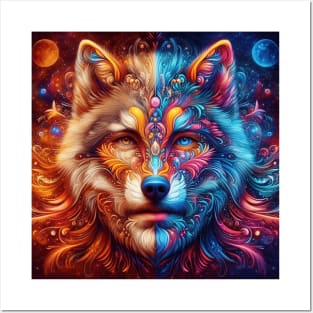 Psychedelic Wolf Posters and Art